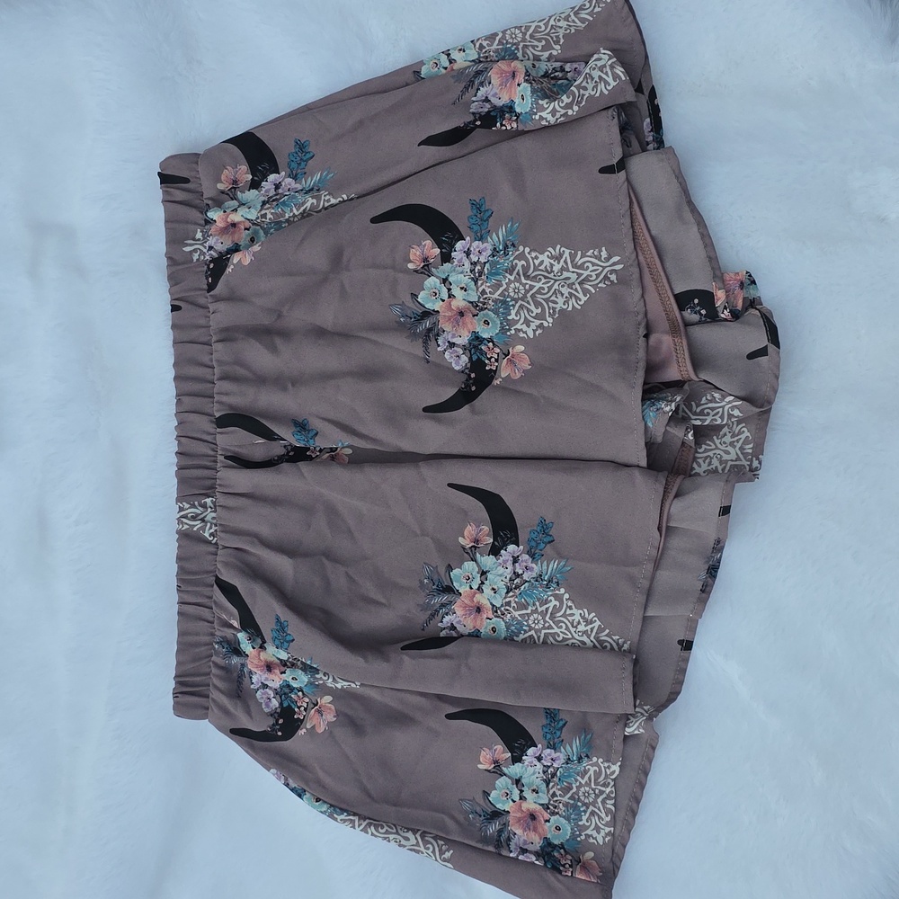 Peach Love Dusty Purple Floral Bull Horns Flutter Short Medium 🐂💜 Western Boho
